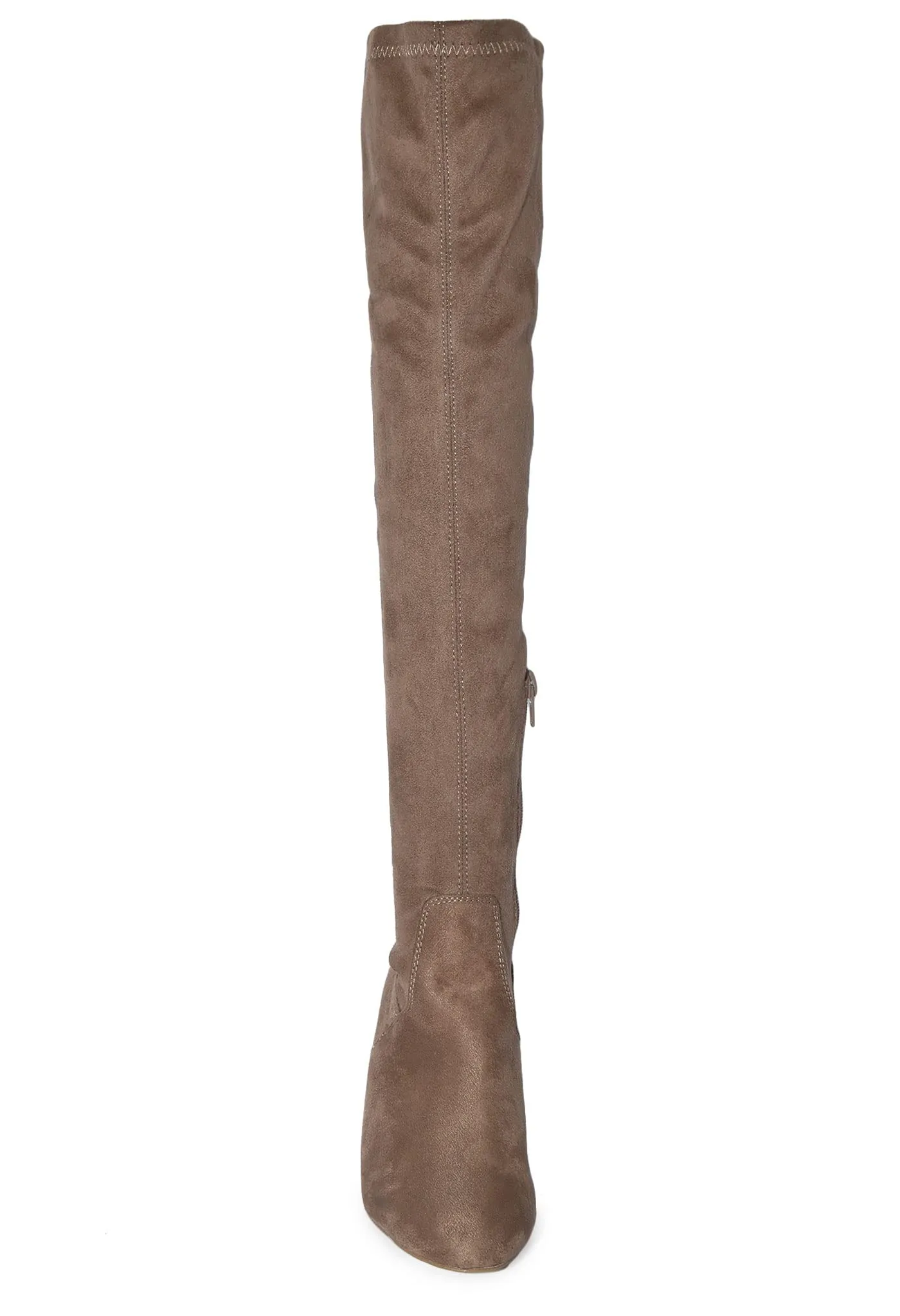 ADA-28 Lace-Up Over The Knee Low Chunky Block Heel Boots