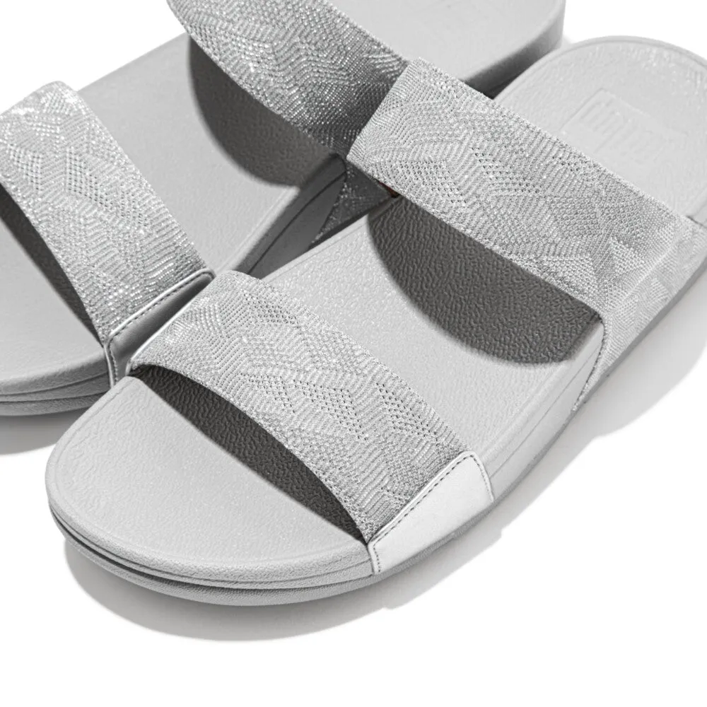FitFlop Lulu Glitz Slides Silver