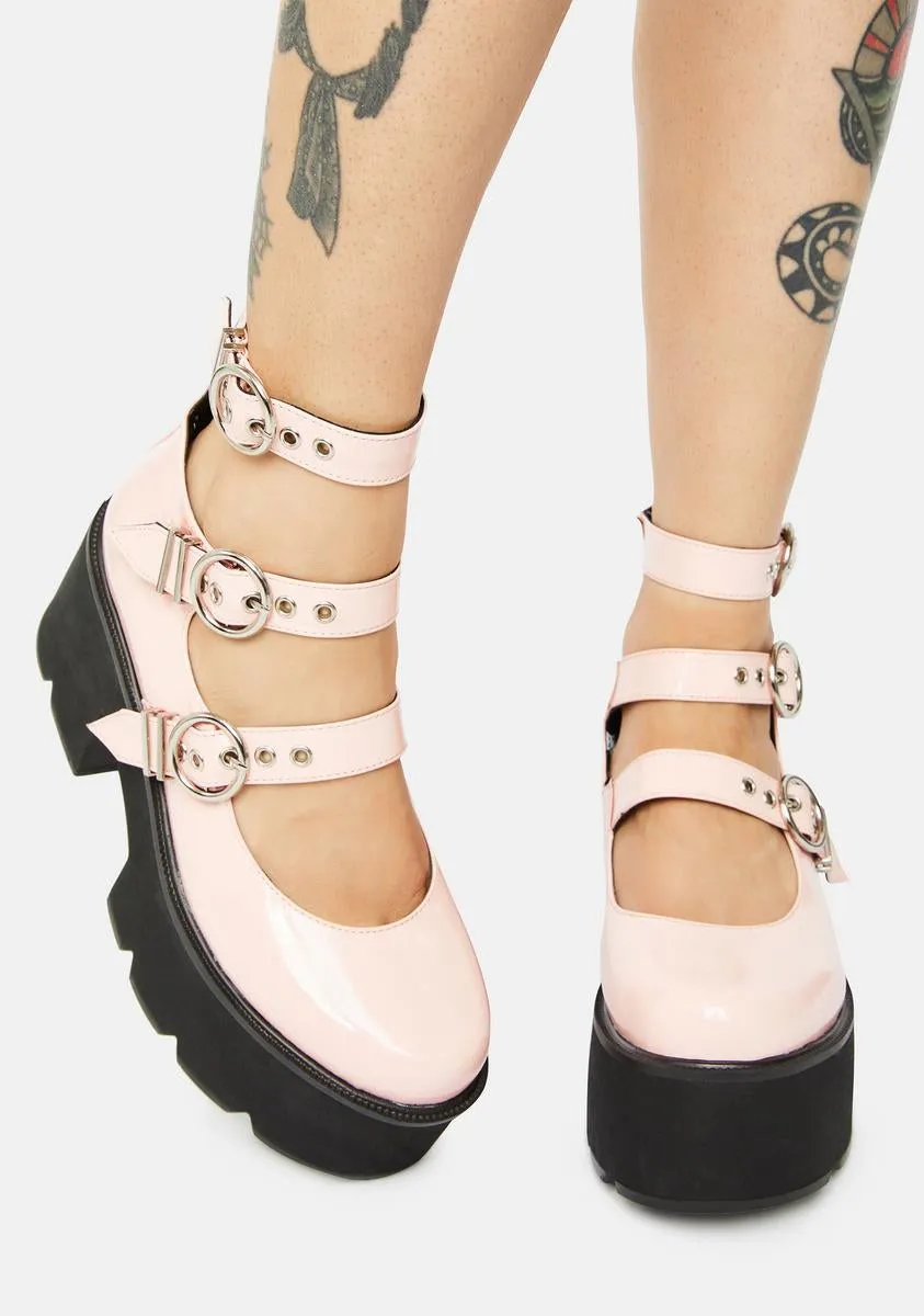Pink Patent Oblivion Chunky Platform Mary Janes