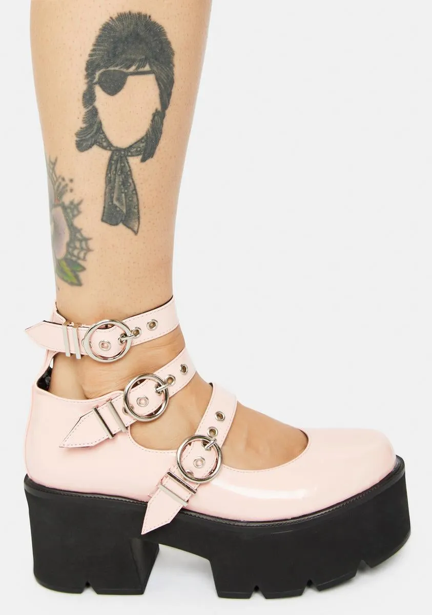 Pink Patent Oblivion Chunky Platform Mary Janes