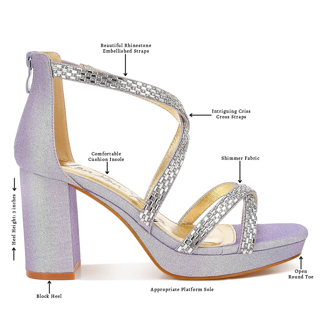 Rhinestones Embellished Strappy Sandals