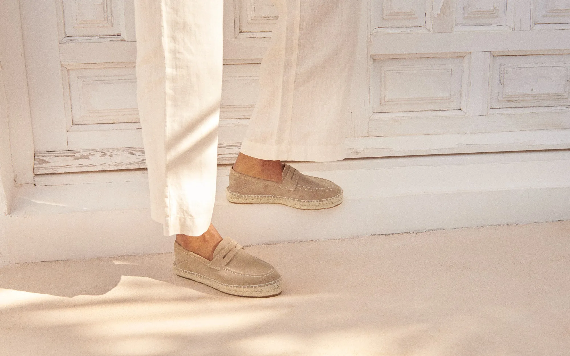 Suede Loafers Espadrilles - W19LW - Hamptons Vintage Taupe